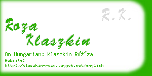 roza klaszkin business card